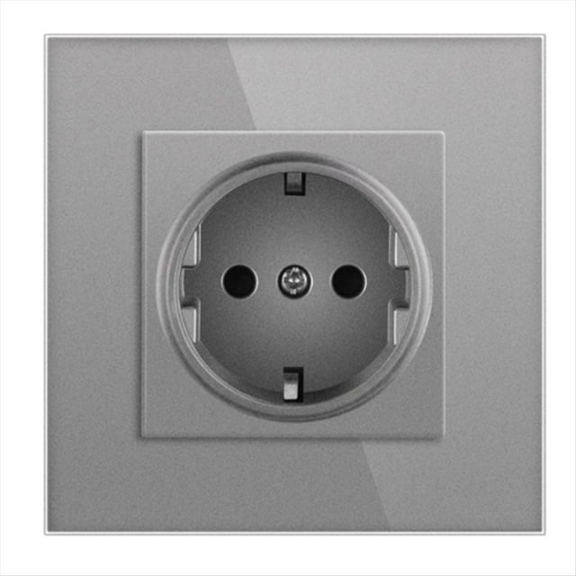 Interruptor de Botón Mecánico de 1/2 Vía, Interruptor de Luz de 1 Vía, de Corriente de Pared, de TV CAT6, Interruptor de Panel de Vidrio.