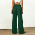 thumbnail image 4 of Pincandy Women's Solid Color Faux Suede Elastic Waist Wide Leg Pants - High Stretch Casual Loose Fit with Pockets, Perfect for Daily Wear & Weekend Getaways, 4 of 7
