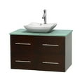 thumbnail image 4 of Wyndham Collection Centra 36 inch Single Bathroom Vanity in Espresso Green Glass Countertop Avalon Ivory Marble Sink and No Mirror, 4 of 4