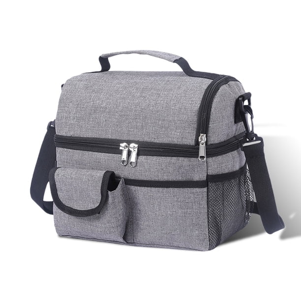 Bolsa de transporte de alimentos reutilizable Aislamiento térmico Refrigerador de doble capa Saco Capacidad de gran capacidad Organizador de asas Casa Outdoor Grey Sweethay HA010463-01