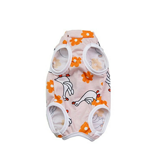 Trayknick Cat Weaning Suit Printing Four-legged Polyester Anti Licking Postpartum Cloth for Pet