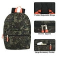 thumbnail image 3 of Boys 17 Inch Backpack with Front Zippered Pocket and Adjustable Shoulder Straps for School, Camp, Hiking, Commuting and Travel in Military Camo, 3 of 8