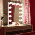 thumbnail image 4 of Impressions Hollywood Glow Lite XL Vanity Mirror with 12 Clear LED Bulbs with Dimmer Switch (Pro Black), 4 of 5