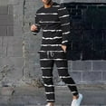 thumbnail image 2 of UVEASISHA Striped Sweatsuit for Men Mens Casual Track Suits 2 Piece Set Long Sleeve Pullover Tshirt and Sweatpant Sets Casual Jogging Sport Suit Sets, 2 of 8
