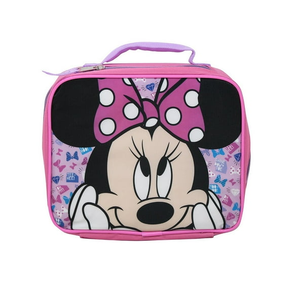 Minnie Mouse Insulated Lunch Bag Smiling Bows Pink Padded Handle Disney Girls
