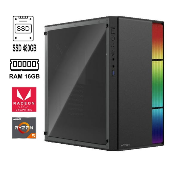 PC gamer Ryzen 5 5600G AMD  SSD 480GB RAM de 16GB Radeon Vega