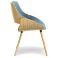 thumbnail image 3 of Simpli Home Malden Bentwood Dining Chair with Wood Back in Light Wood in Denim Blue Linen Look Fabric, 3 of 12