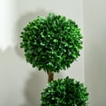 thumbnail image 2 of HOMCOM 3ft/35.5" Artificial 3 Ball Boxwood Topiary Tree with Pot, Indoor Outdoor Fake Plant for Home Office, Living Room Decor, 2 of 5