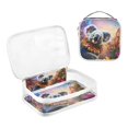 thumbnail image 3 of Puppet Bear Flowers Houses Clear Cosmetic Bags with Handles PVC Toiletry Bags Zipper Waterproof Portable for Traveling 2 Pcs, 3 of 7