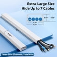 thumbnail image 2 of Cord Hider Wall for One Cord in Cord Covers for Wires on Wall Easy Install Cable Cover Wall Cable Raceway Hide Cords Cable Hider Cord Management Wall x Lin W.in H.in, 2 of 8