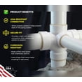 thumbnail image 5 of 3" x 3" x 3" x 3" x 2" DWV Double Sanitary Tee with Side Inlet Hub, White PVC Drain, Waste & Vent Fitting, (10 Pack), 5 of 7