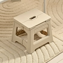 Avdolw Portable Plastic Folding Stool, Outdoor Camping & Picnic Essential, Waterproof & Sturdy, Compact Lightweight Design (White/Pink/Gray)