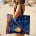 thumbnail image 5 of Celestial Moth Moonlit Floral Garden Picnic Blanket Waterproof Outdoor Beach Blanket Hand-held Pad Suitable for Travel, Camping, Beach, Family Gatherings, 5 of 8