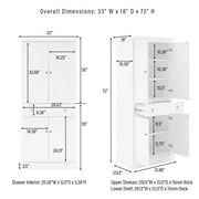 Crosley Winston Pantry Cabinet with Storage Shelves, Wood White