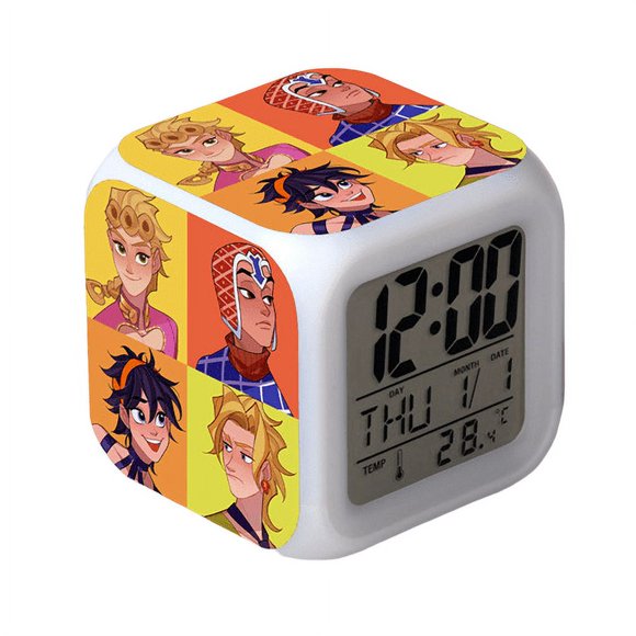 Anime Alarm Clock One Piece LED Square Clock Digital Alarm Clock with Time, Temperature, Alarm, Date