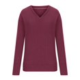 thumbnail image 5 of Sweaters for Women Casual Women'S Winter Casual Solid Color-Neck Long-Sleeved Knitted Loose Sweater Women Sweaters for Winter, 5 of 7