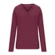 thumbnail image 5 of Suéter de cuello en V para mujer, suéter informal de invierno de color liso, cuello alto, manga larga, tejido suelto, suéter para mujer, 5 of 7
