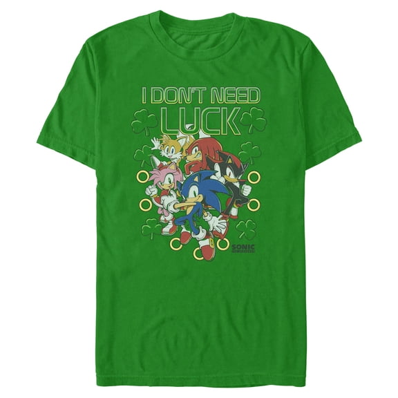 Mens Sonic the Hedgehog I Don't Need Luck Team T Shirt