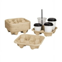 Karat C5000 Recycled Paper Made 4-Cup Carrier for take-out, Hot coffee, Soup, Cold Drink / 300-ct. Case
