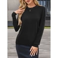 thumbnail image 6 of Women'S Wool Blend Classic Crew Neck Casual Fall Sweaters Black L, 6 of 9