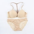 thumbnail image 2 of Wisremt Sexy Stylish Women's Push Up Front Closure Cotton Lace Racer Back Bra+Briefs Sets, 2 of 5