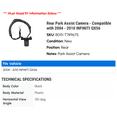 thumbnail image 2 of Rear Park Assist Camera - Compatible with 2004 - 2010 INFINITI QX56 2005 2006 2007 2008 2009, 2 of 2