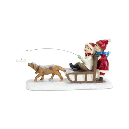 Children on Sled Figurine