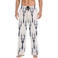 thumbnail image 2 of FREEAMG Deer Head Silhouettes Pajama Pants for Men, Men's Separate Bottoms, Pure Cotton Comfortable Lounge Pants?439?, 2 of 7