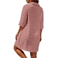 thumbnail image 4 of Womens Swimsuit Cover Up Turn Down Collared Short Sleeve Bathing Suit Coverup Summer Loose Fit Beach Cover Ups, 4 of 5