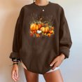thumbnail image 2 of Risckoth Women's Fall Sweatshirt Pumpkin Harvest Print Crew Neck Drop Shoulder Hoodless Casual Pullover S-2XL, 2 of 4