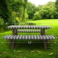 thumbnail image 2 of UMINEUX 3-Piece Rectangle Checkered Picnic Table Cover with Bench Covers Vinyl Flannel Backing with Elastic Edge (30"x72", Black and White), 2 of 9