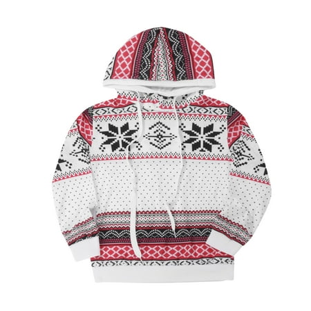 

women Christmas pajamas for family matching outfits son daughter sets soft White Christmas Parent-Child Dress Christmas Parent-Child Dress Snowflake Print Hooded Sweat