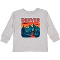 thumbnail image 3 of Inktastic Denver Cityscape with Mountain Sunset Boys or Girls Long Sleeve Toddler T-Shirt, 3 of 5