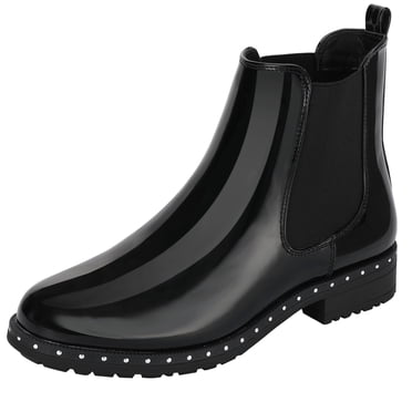 Womens Black Ankle Rain Boots At Lois Toussaint Blog