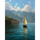 thumbnail image 1 of Qisvanset Sheepdog Watercolor Canvas Print 12x16 Inch Cafe Art, 1 of 8