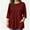 Wine, variant on Oversized T-Shirts for Womens Blouses Spring Summer 3/4 Length Sleeve Tops Round Neck Solid Loose Shirts with pocket