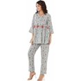 thumbnail image 3 of VIHAAN IMPEX Women's Floral Print Co-Ord Set with Tassels 3/4 Sleeve White, 3 of 5