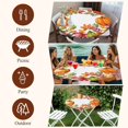 thumbnail image 7 of Orange Pumpkins Round Tablecloth, Fitted Table Cover with Elastic for 36"-44" Round Tables, Farmhouse Botanical Leaves Vintage Table Cloth Outdoor Indoor Dinning Party Waterproof Tablecloths, 7 of 7
