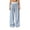 Blue, variant on Womens Gingham Lounge Pants Contrast Waistband Drawstring Wide Leg Floor Length