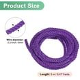 thumbnail image 3 of Uxcell 5 Yards Soft Twisted Rope Trim, 8 mm/0.31 in Dark Purple Polyester Twisted Silk Rope Cord for DIY Craft, 3 of 7