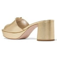 thumbnail image 2 of YDN Women Comfortable Peep Open Toe Platform Chunky High Heel Slide Sandals Dress Mules Slipper Party Dressy Shoes Size 7 Gold, 2 of 4