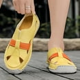 thumbnail image 6 of Women's Casual Sandals Outdoor Hollow Lightweight Arch Support Summer Beach Non-Slip Slip-on Flat Soft Walking Shoes Yellow 10 US, 6 of 7