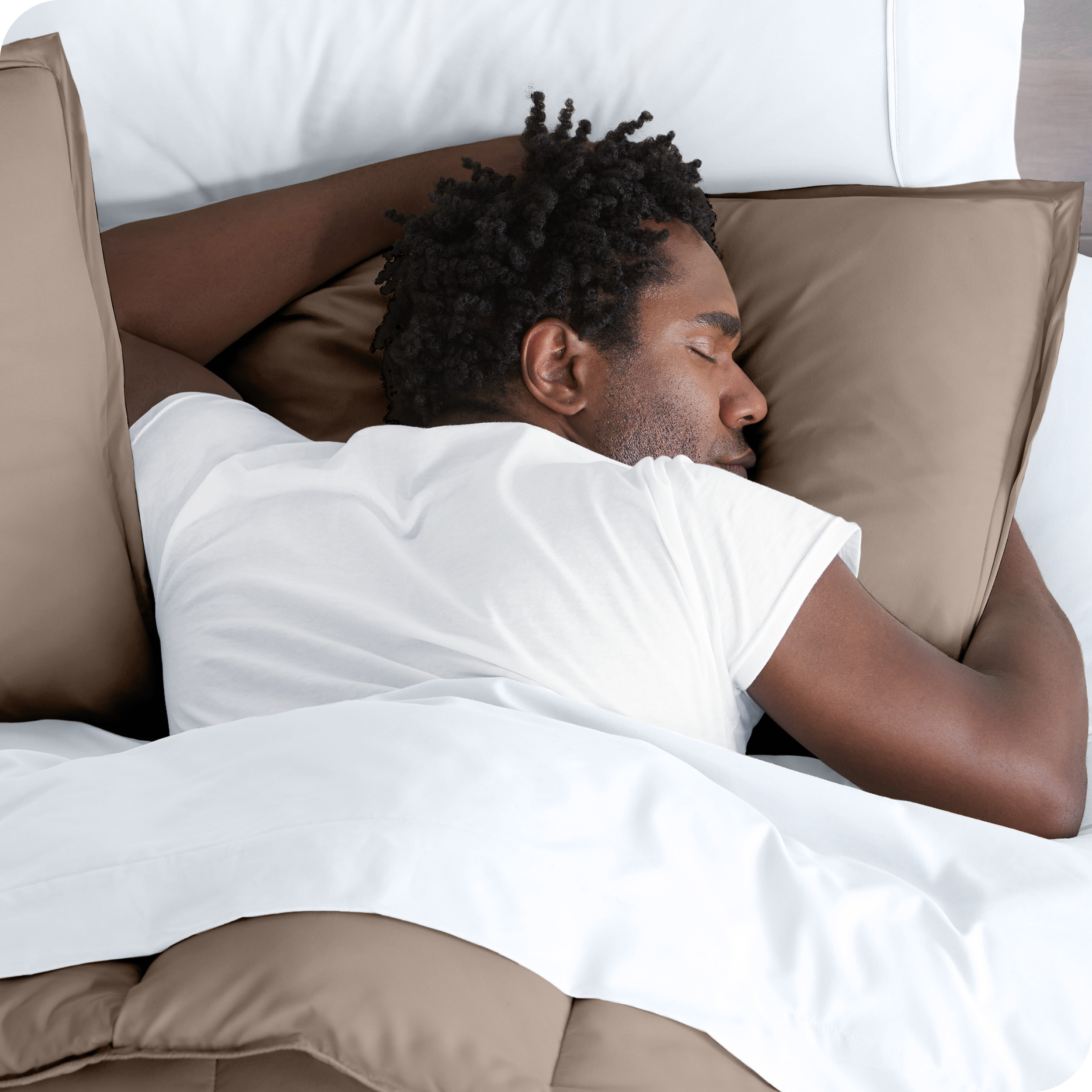 Bare Home Microfiber Duvet Cover & Sham Set, King, Taupe, 3-Pieces