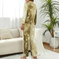 thumbnail image 2 of Elegant Gold Christmas Snowflake Women's Long Sleeve Flannel Pajama Set Sleepwear L, 2 of 5