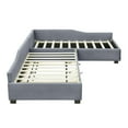 thumbnail image 4 of Euroco Modern Upholstered L-Shaped Twin Daybed with Drawer and Trundle, Three Beds for Kids Teens, Gray, 4 of 11