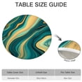 thumbnail image 6 of Teal Gold Wave Marble Pattern Round Fitted Tablecloth with Elastic Edge,Dining Table Cover Waterproof,Outdoor Round Tablecloth for Camping,Dining,Indoor and Outdoor, 6 of 7