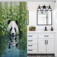 thumbnail image 6 of Funny Cute Panda Shower Curtain Fabric Bathroom Decor with Hooks, 6 of 8