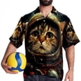 thumbnail image 4 of Retro Cat Men's Short Sleeve Casual Printed Button Down Beach Shirts - Summer Fashion Tops, 4 of 6