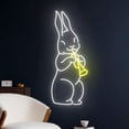 thumbnail image 2 of Handmadetneonsign Rabbit Play Trumpet Neon Sign, Bunny Neon Light, Easter Rabbit Led Light, 2 of 5
