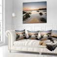 thumbnail image 3 of Designart Dark Waters at Sunset - Seashore Photography Throw Pillow - 18x18, 3 of 5